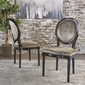 Traditional Grey New Velvet Dining Chairs (Set of 2) - NH943103 kitchen accessories, table linens