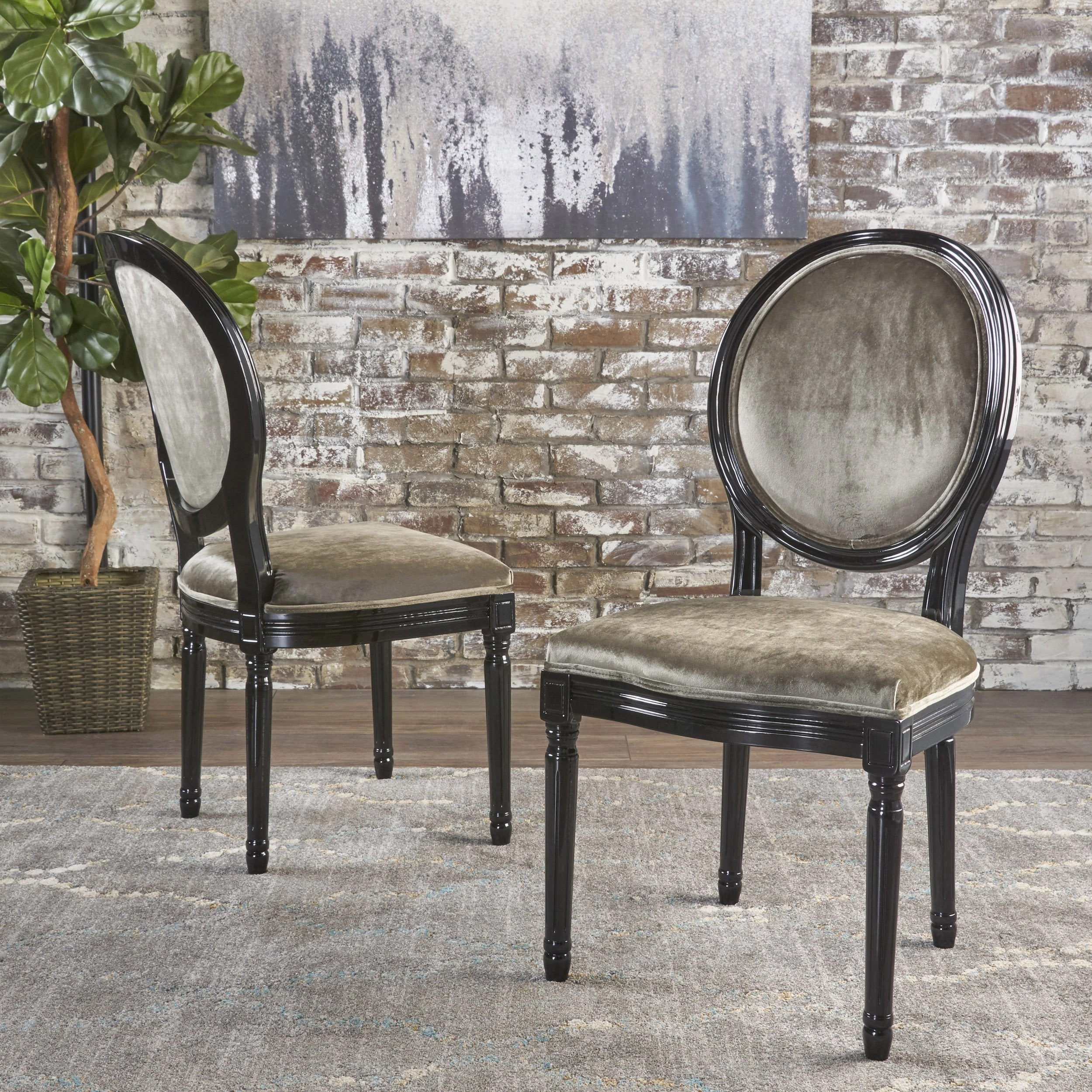 Traditional Grey New Velvet Dining Chairs (Set of 2) - NH943103 kitchen accessories, table linens