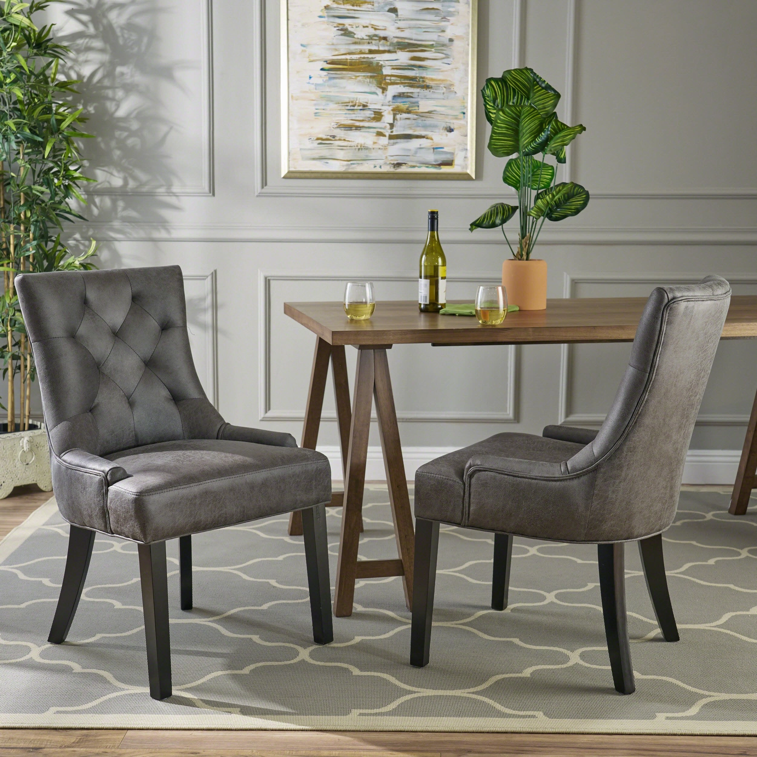 Traditional Microfiber Dining Chairs (Set of 2) - NH948403
