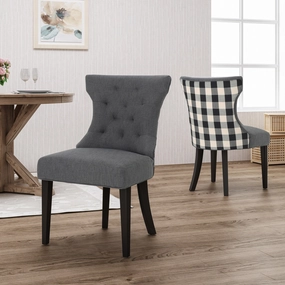 Traditional Two Toned Fabric Dining Chair (set of 2) - NH376503 kitchen accessories, table linens