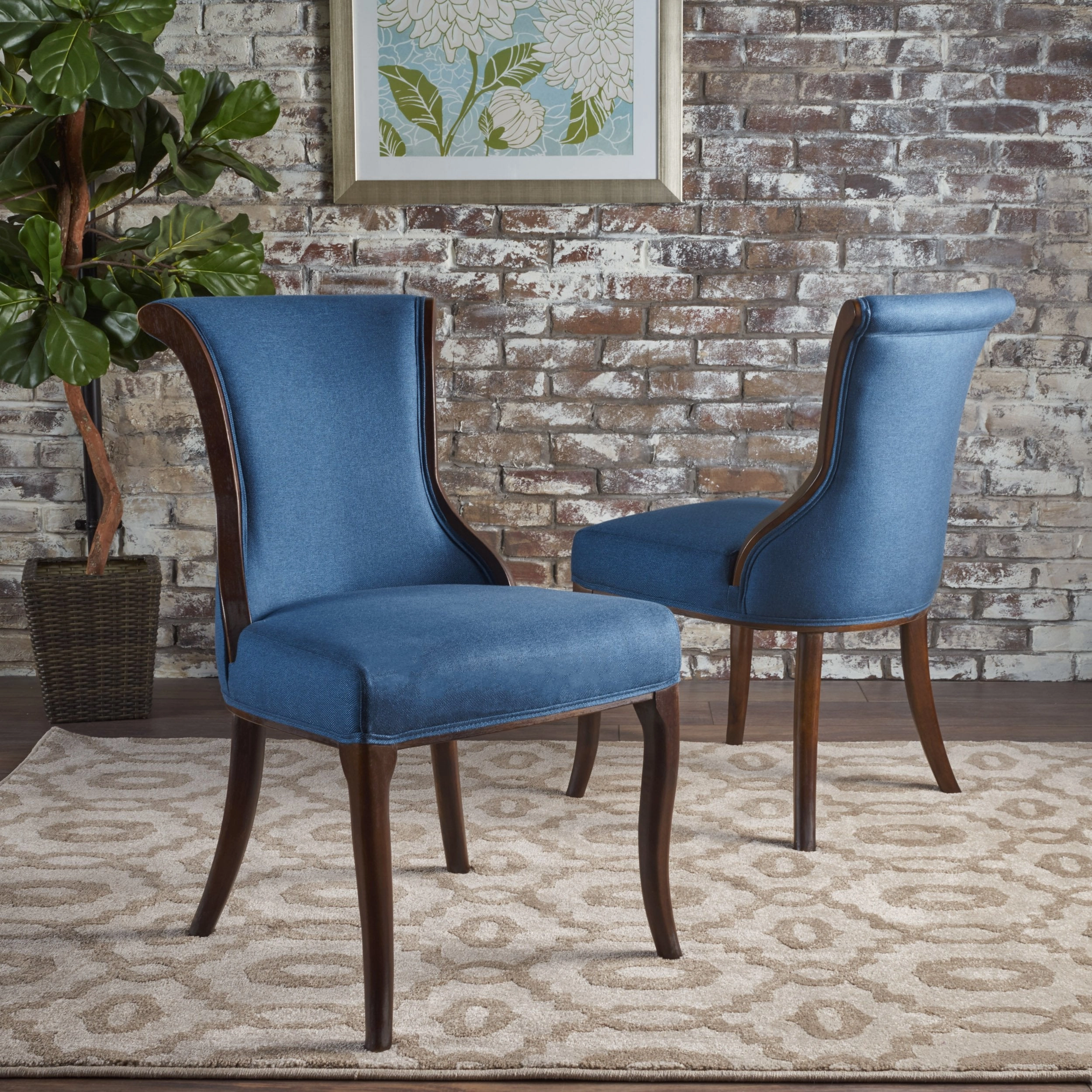 Traditional Upholstered Fabric Dining Chairs w/ Espresso Finish (Set of 2) - NH928103 kitchen accessories, table linens