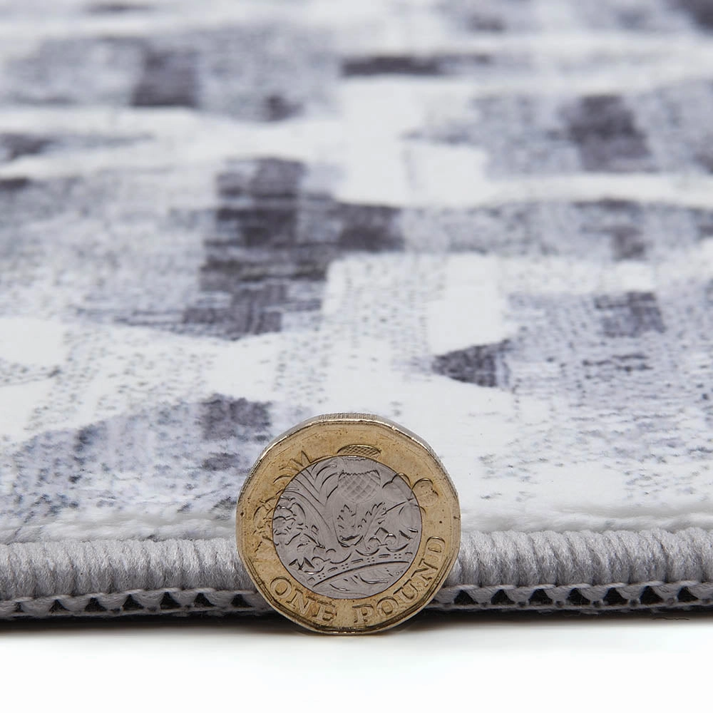 Trellis Grey Distressed Printed Rug 160 x 230 cm