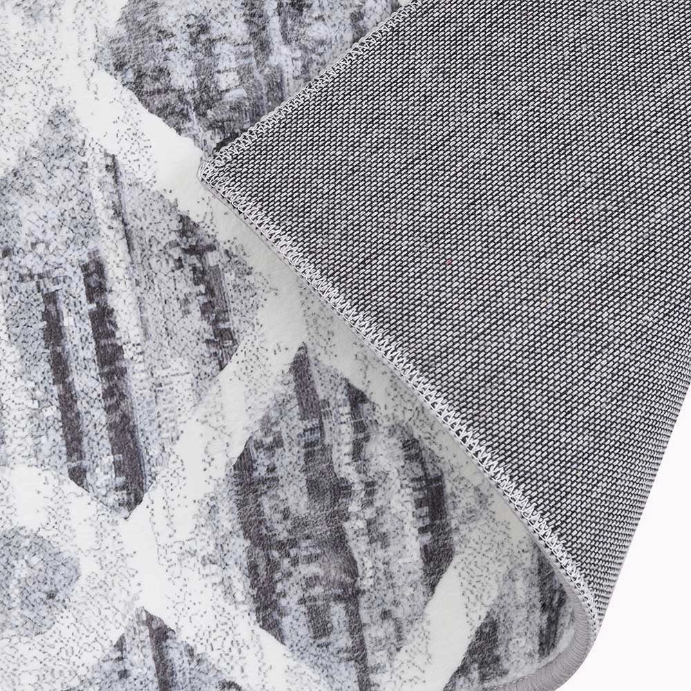 Trellis Grey Distressed Printed Rug 160 x 230 cm