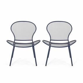 Tristian Modern Outdoor Iron Club Chair (Set of 2) outdoor furniture, garden bench