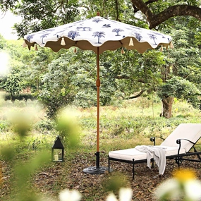 Tropical Pattern 2.6M Octagonal Tassel Parasol with Aluminium Tilt