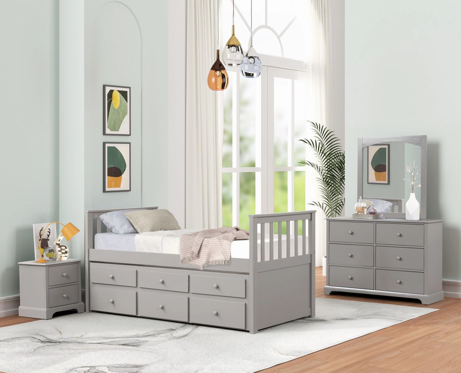 Trudy 6-Drawer Dresser - Grey