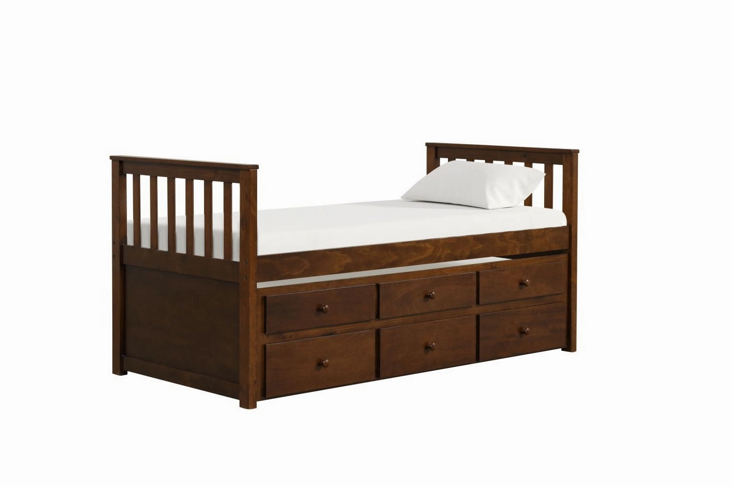 Trudy 6-Piece Twin Captain Bedroom Package with Trundle - Espresso