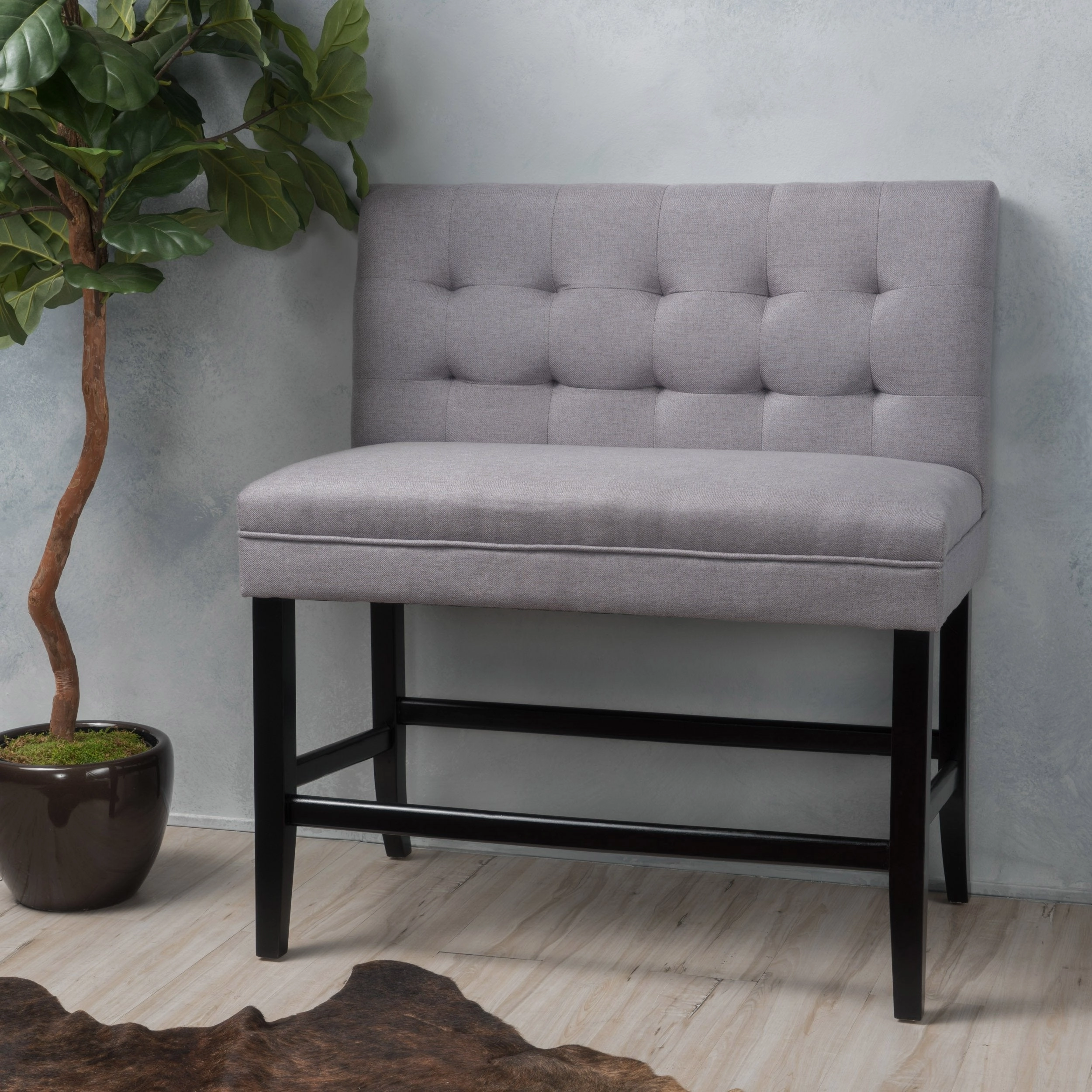 Tufted Back Fabric 26-Inch Barstool Bench - NH769992 kitchen accessories, table linens