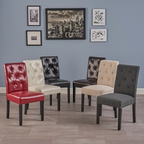 Tufted Diamond Stitch Leather Dining Chairs (Set of 2) - NH818312 kitchen accessories, table linens