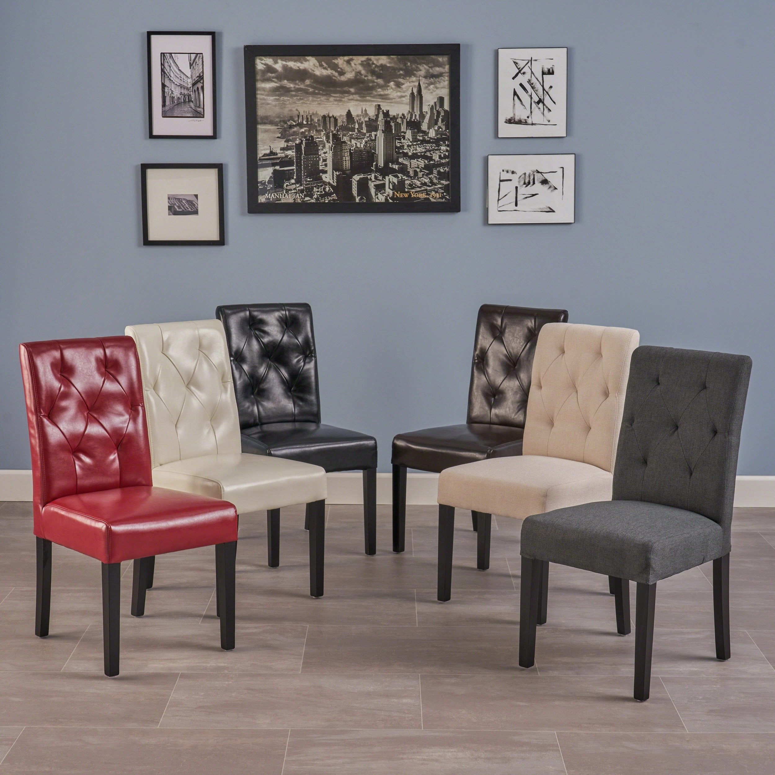 Tufted Diamond Stitch Leather Dining Chairs (Set of 2) - NH818312 kitchen accessories, table linens