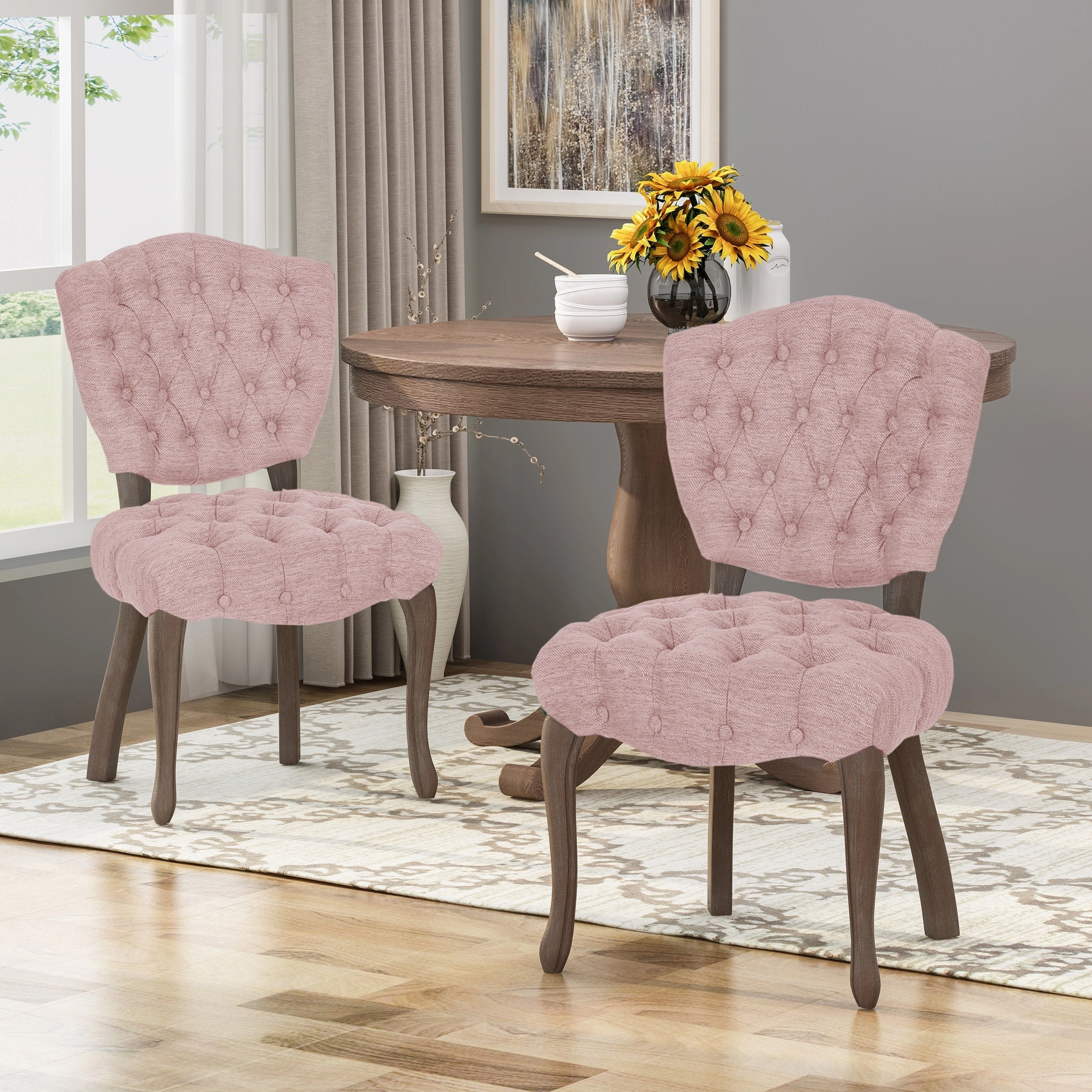 Tufted Dining Chair with Cabriole Legs (Set of 2) - NH922903