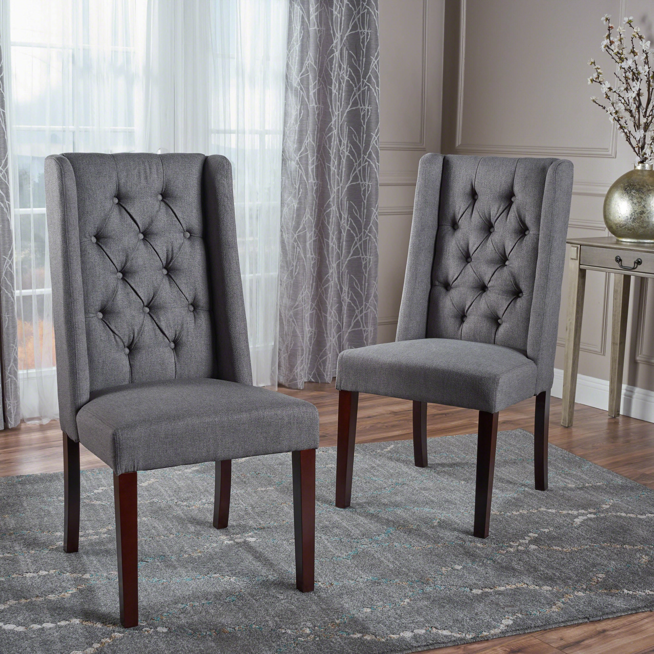 Tufted Fabric High Back Dining Chairs (Set of 2) - NH934203 kitchen accessories, table linens
