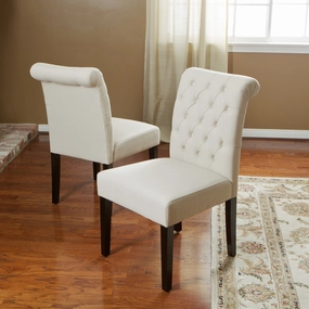 Tufted Ivory Fabric Dining Chair (Set of 2) - NH390532 kitchen accessories, table linens