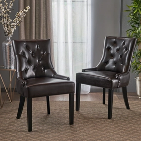 Tufted Leather Dining Chairs (Set of 2) - NH954832 kitchen accessories, table linens
