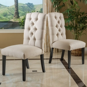 Tufted Natural Plain Fabric Dining Chair (Set of 2) - NH306832 kitchen accessories, table linens