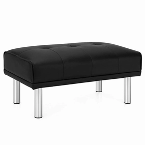Tufted Ottoman, Rectangle Footrest Stool with Stainless Steel Legs armless chair, modern chair