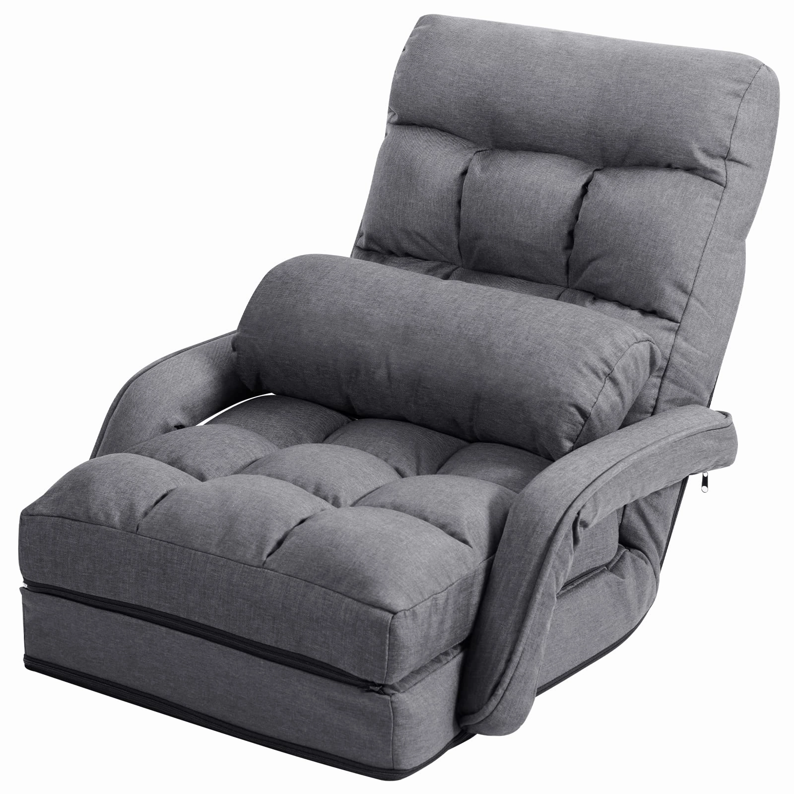 Updated Folding Lazy Sofa Floor Chair Sofa Lounger Bed sectional sofa, corner couch