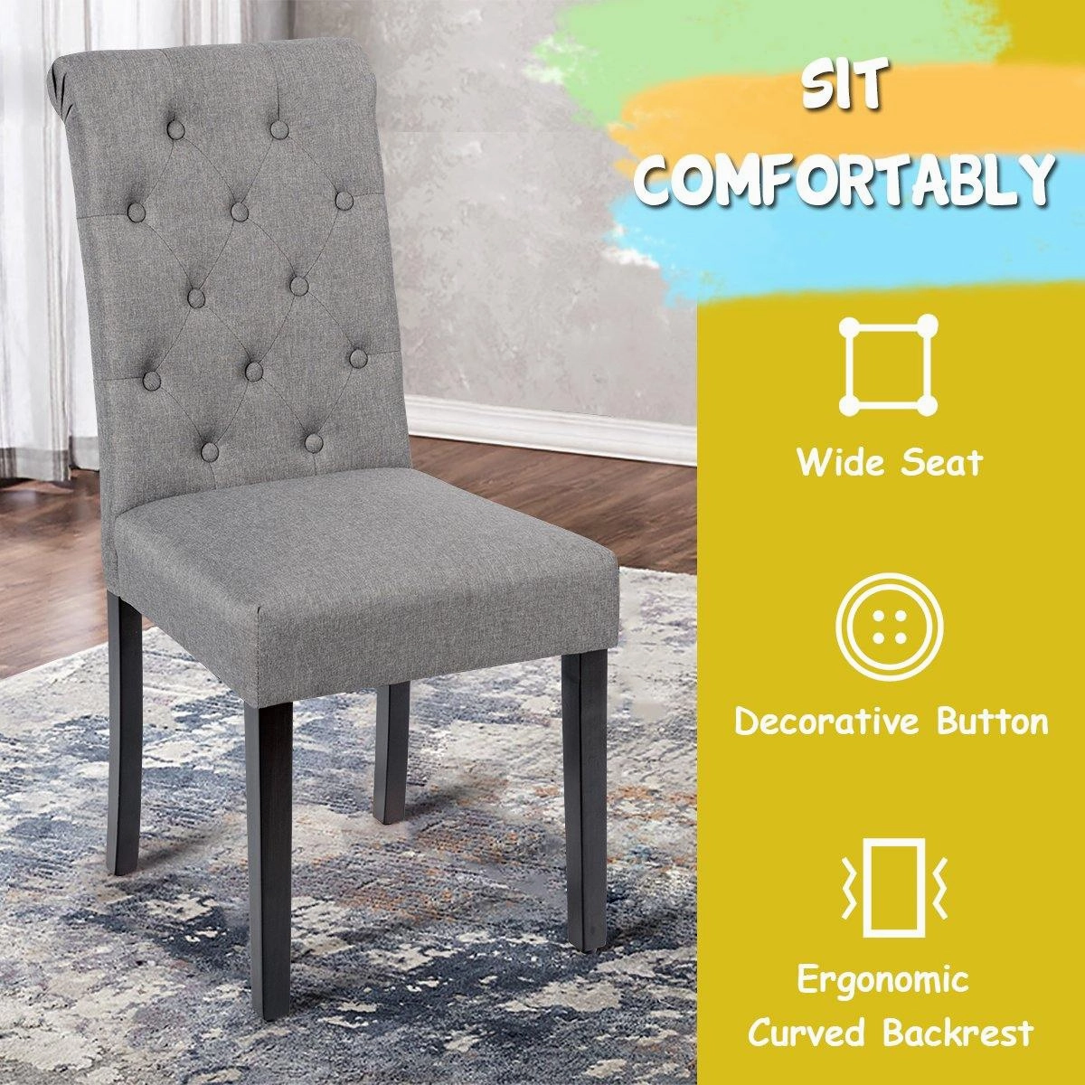 Upholstered Accent Dining Chairs Set of 2