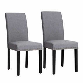 Upholstered Dining Chairs Set of 2 or 4, Fabric Side Chairs w/Wood Legs kitchen towel, placemats