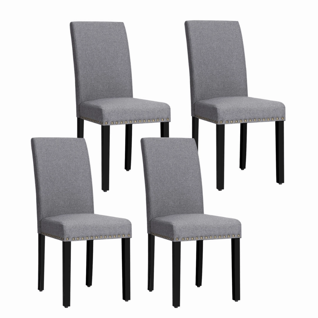 Upholstered Dining Chairs Set of 2 or 4, Fabric Side Chairs w/Wood Legs