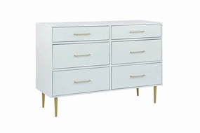 Valerie Glam 6 Drawer Dresser - Light Grey