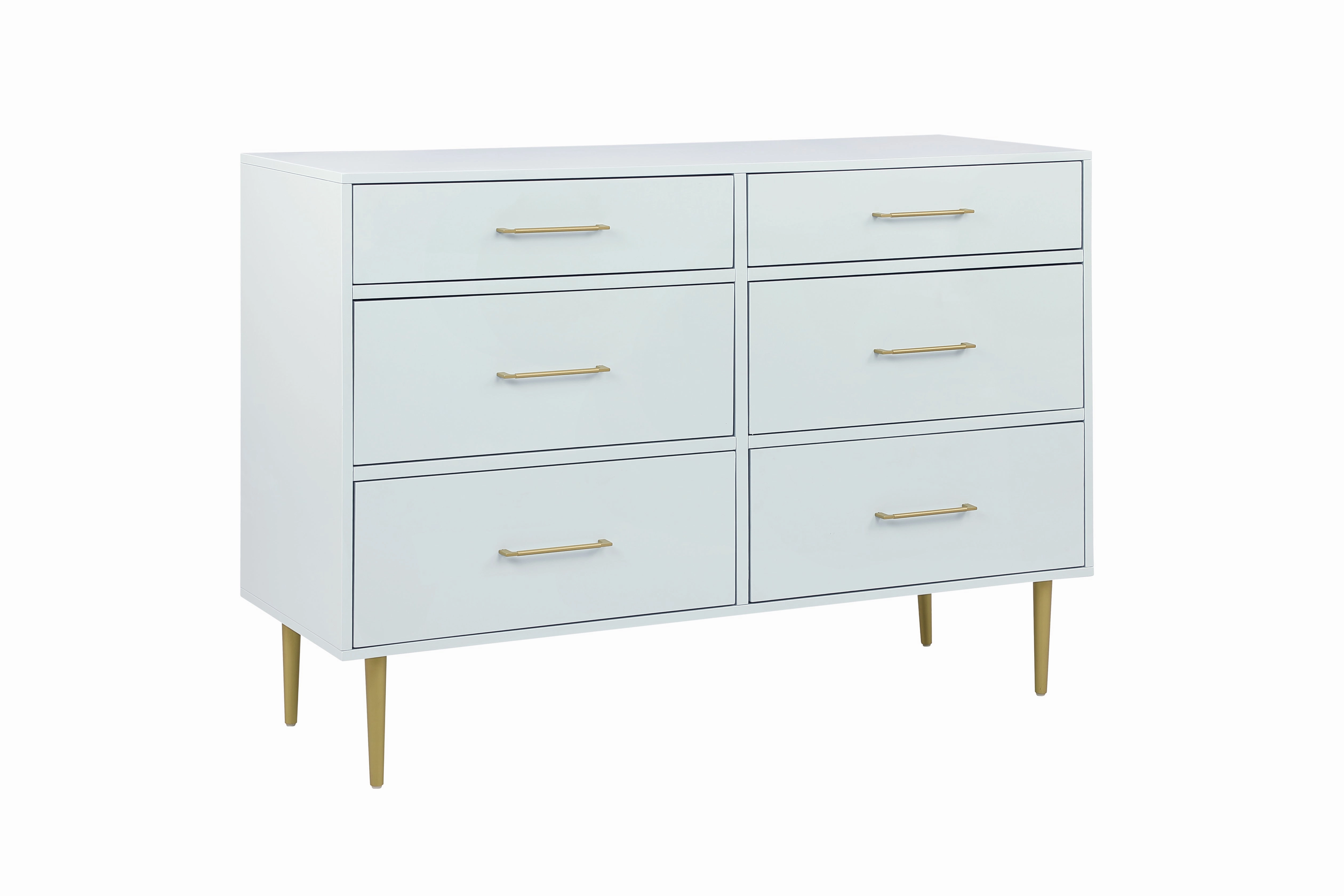 Valerie Glam 6 Drawer Dresser - Light Grey