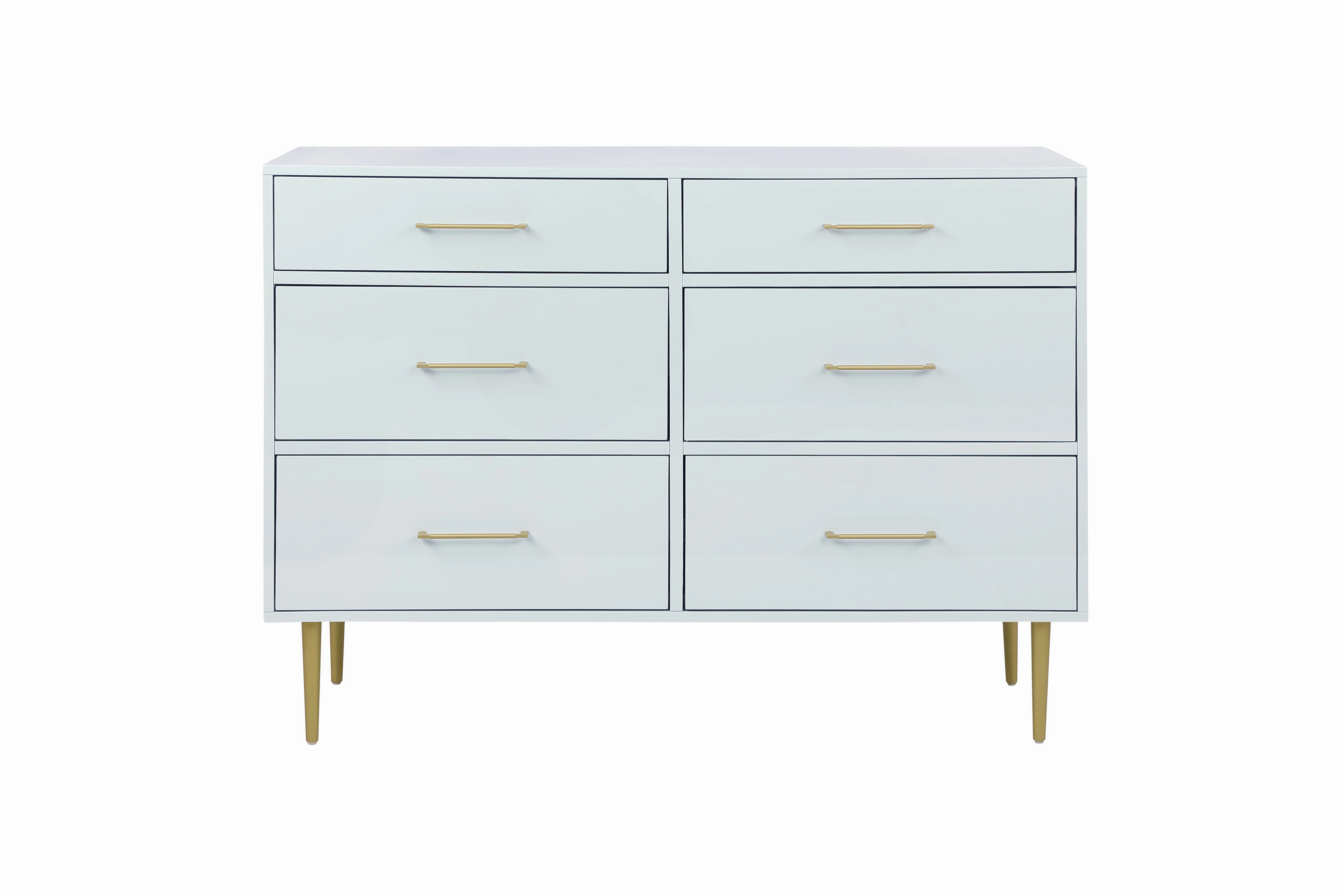 Valerie Glam 6 Drawer Dresser - Light Grey