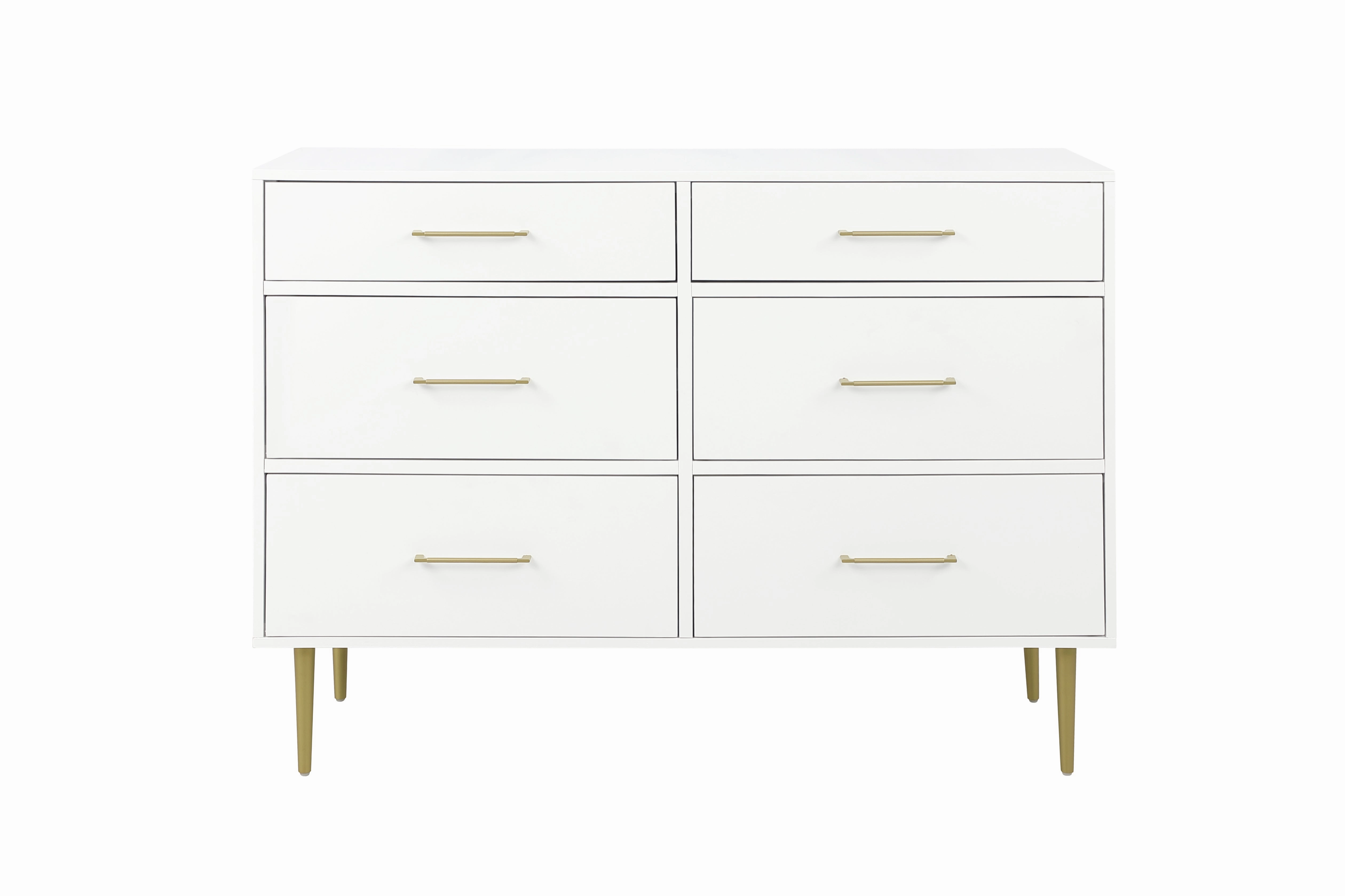 Valerie Glam 6 Drawer Dresser - White