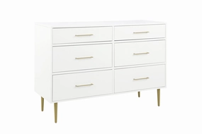 Valerie Glam 6 Drawer Dresser - White