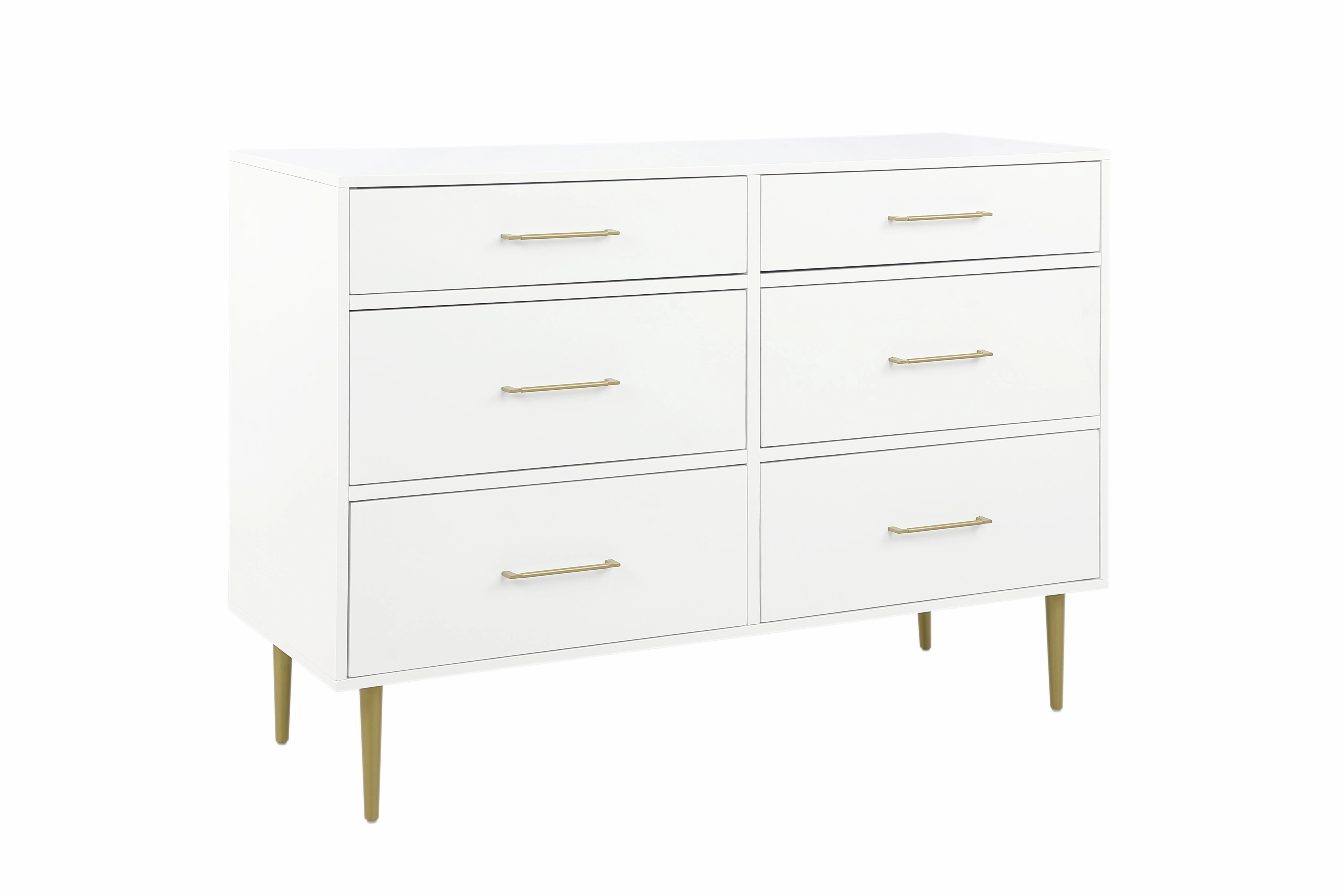 Valerie Glam 6 Drawer Dresser - White