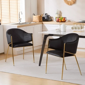 Velvet Dining Chairs with Gold Metal Frame, Set of 2 kitchen accessories, table linens