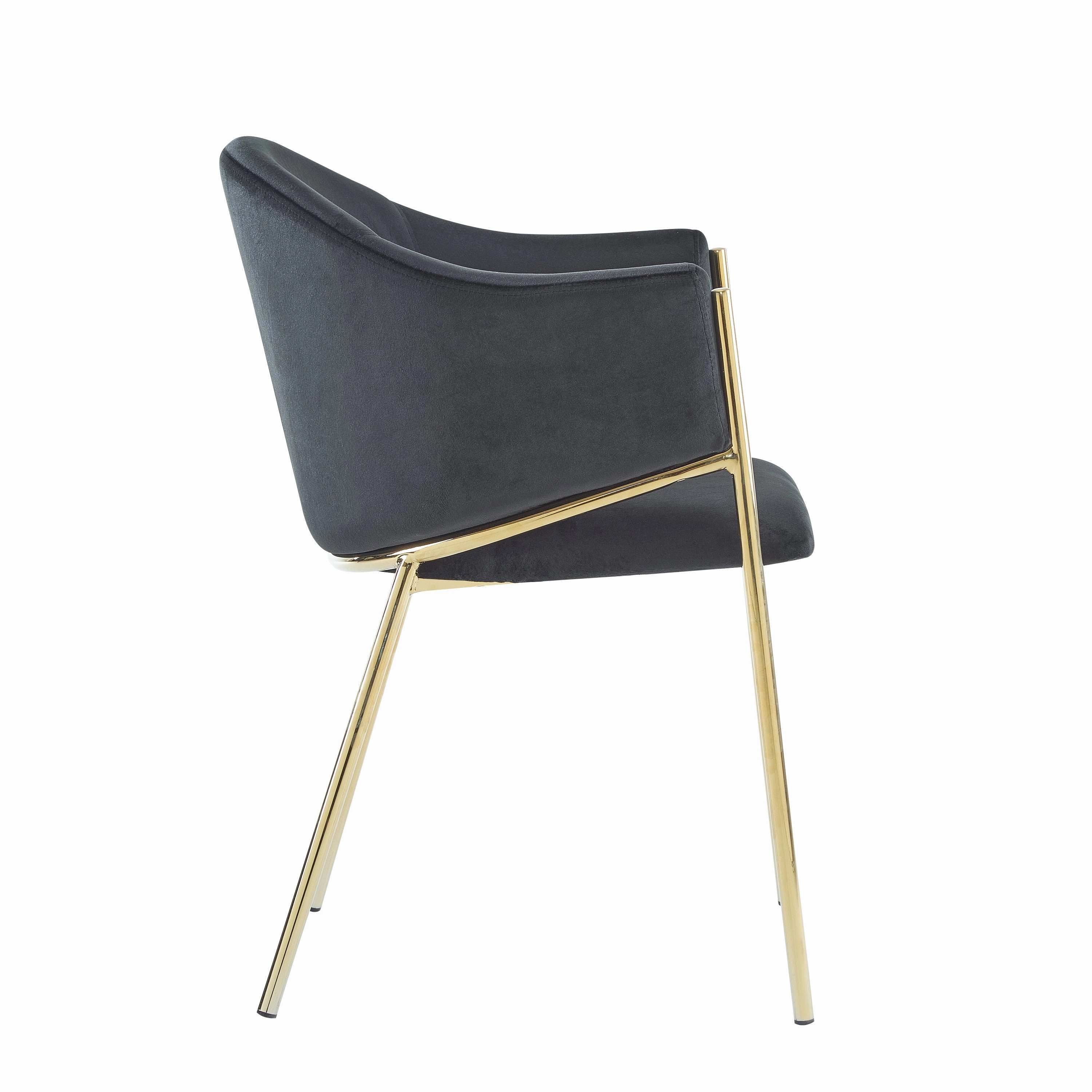 Velvet Dining Chairs with Gold Metal Frame, Set of 2