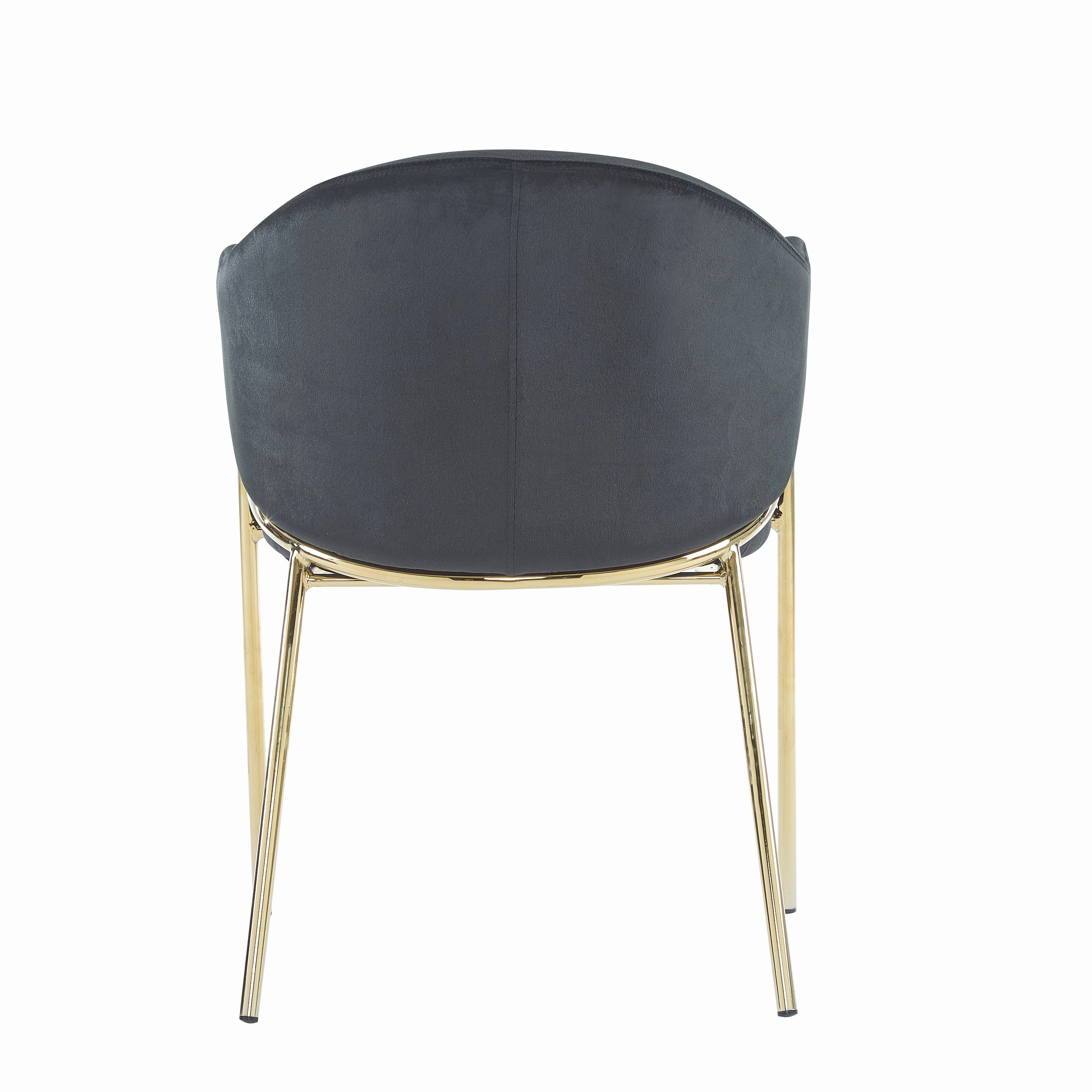 Velvet Dining Chairs with Gold Metal Frame, Set of 2