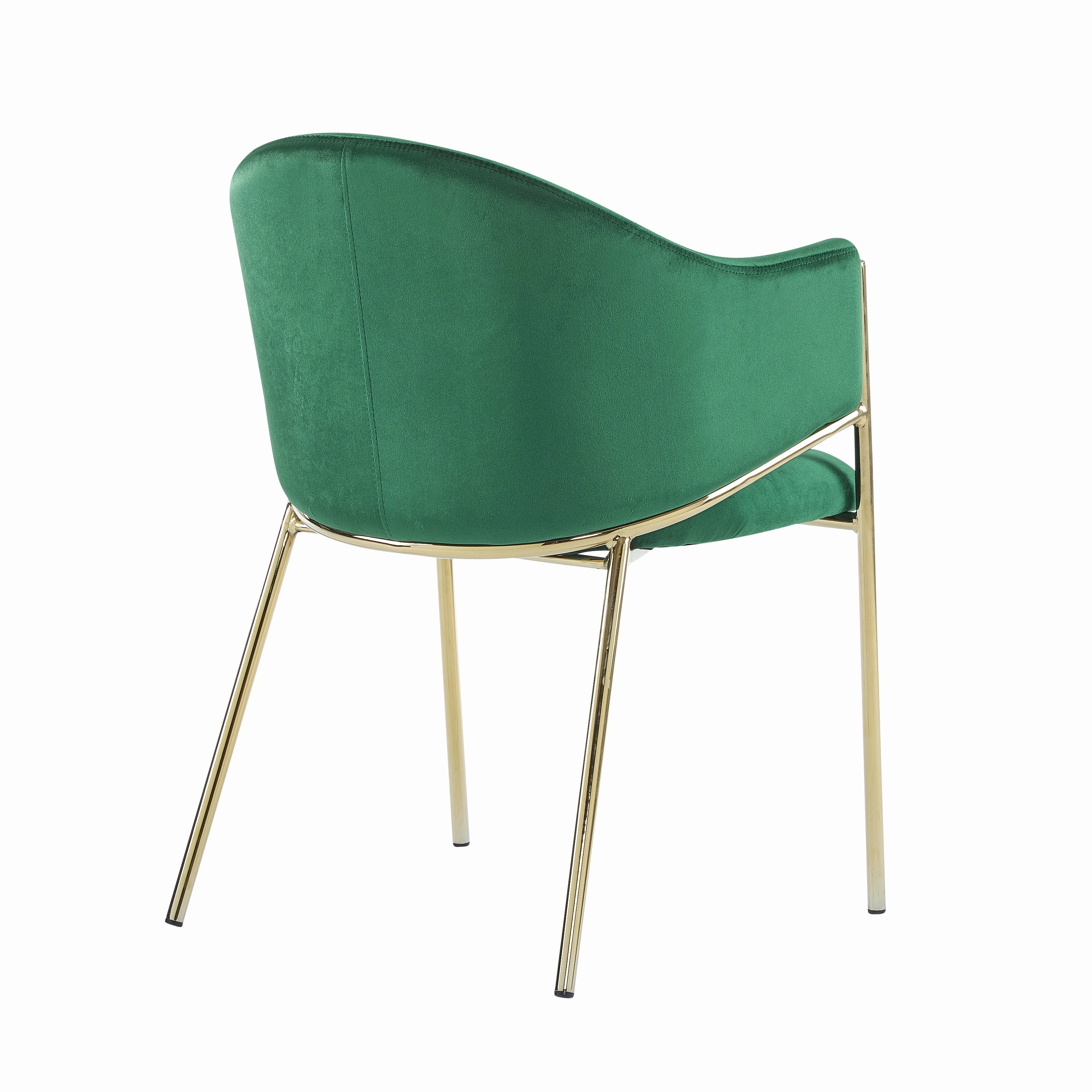 Velvet Dining Chairs with Gold Metal Frame, Set of 2