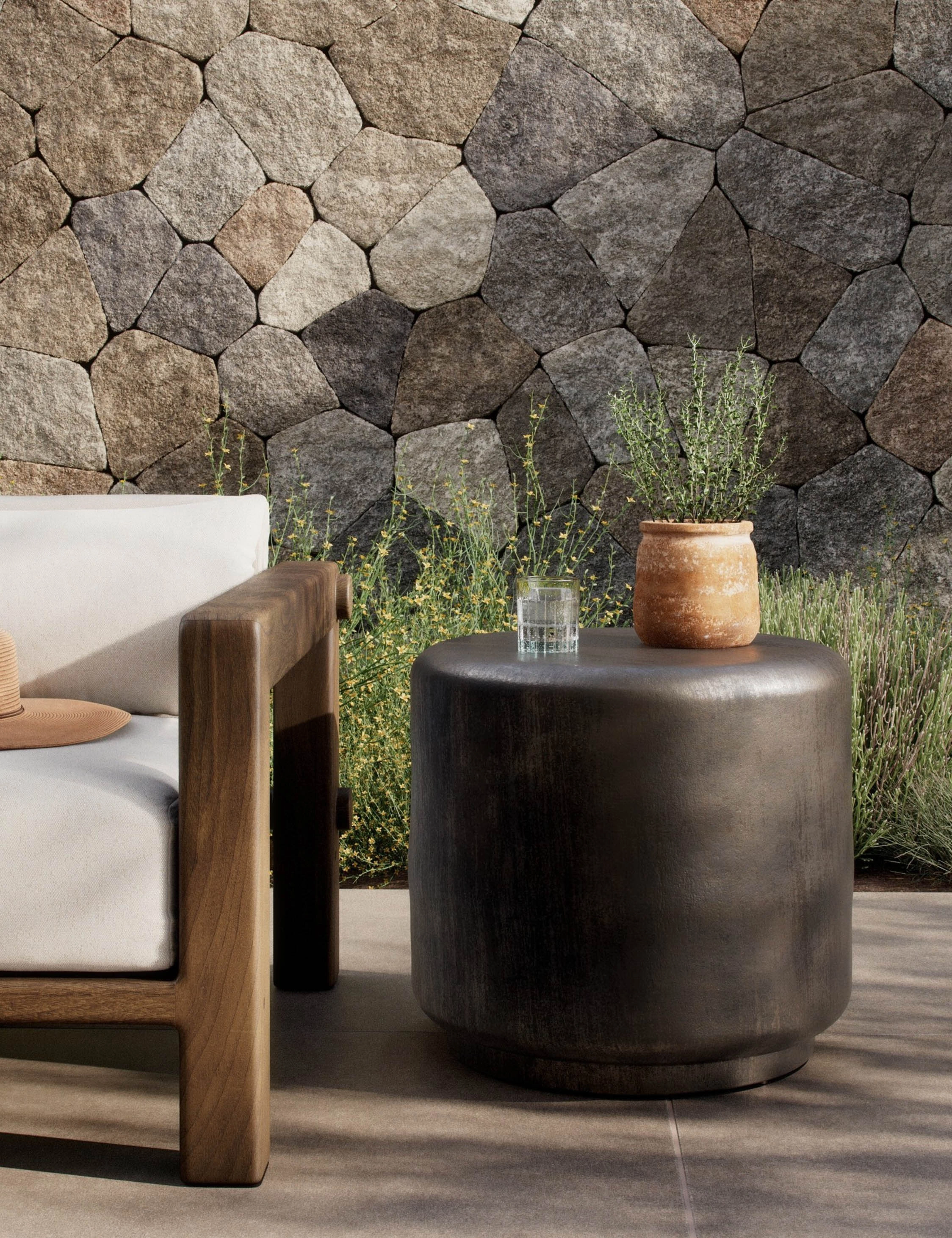 Venetia Indoor / Outdoor Round Side Table by Amber Lewis x Four Hands