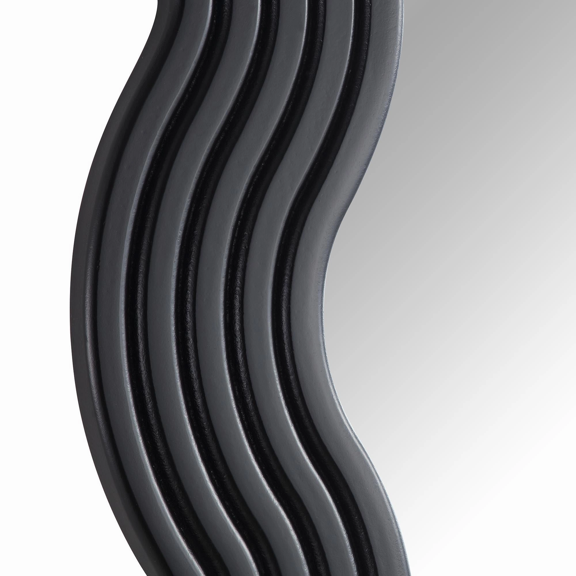 Venus Full Length Wave Mirror 180 x 100 cm, Black