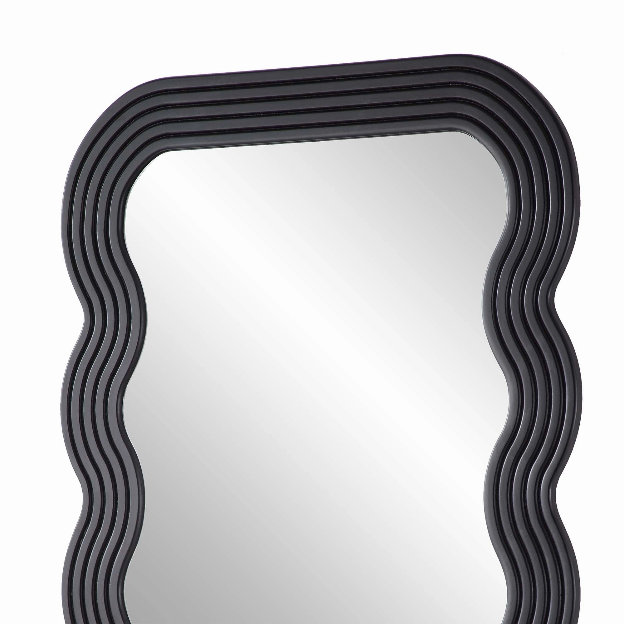 Venus Full Length Wave Mirror 180 x 100 cm, Black