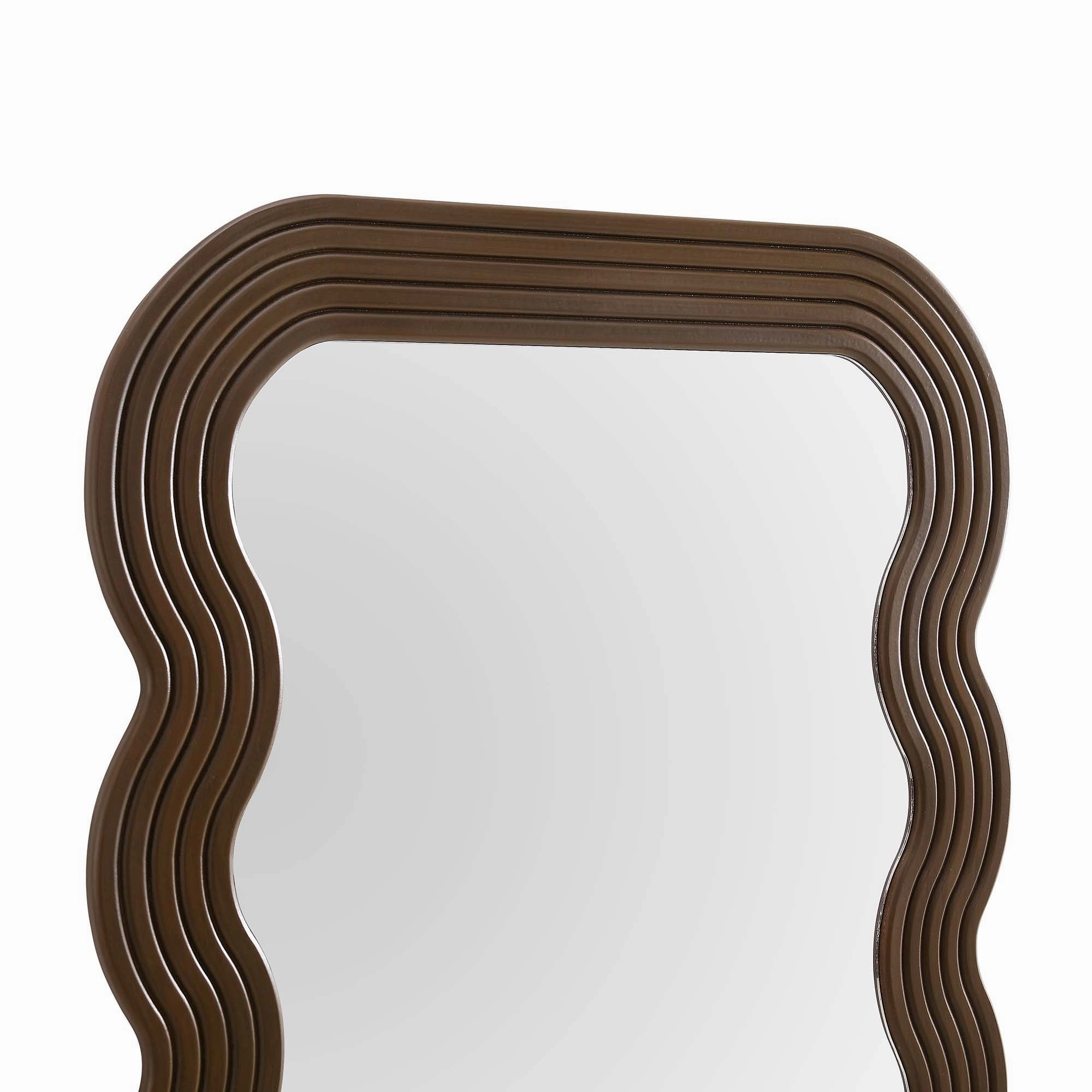 Venus Full Length Wave Mirror 180 x 100 cm, Walnut
