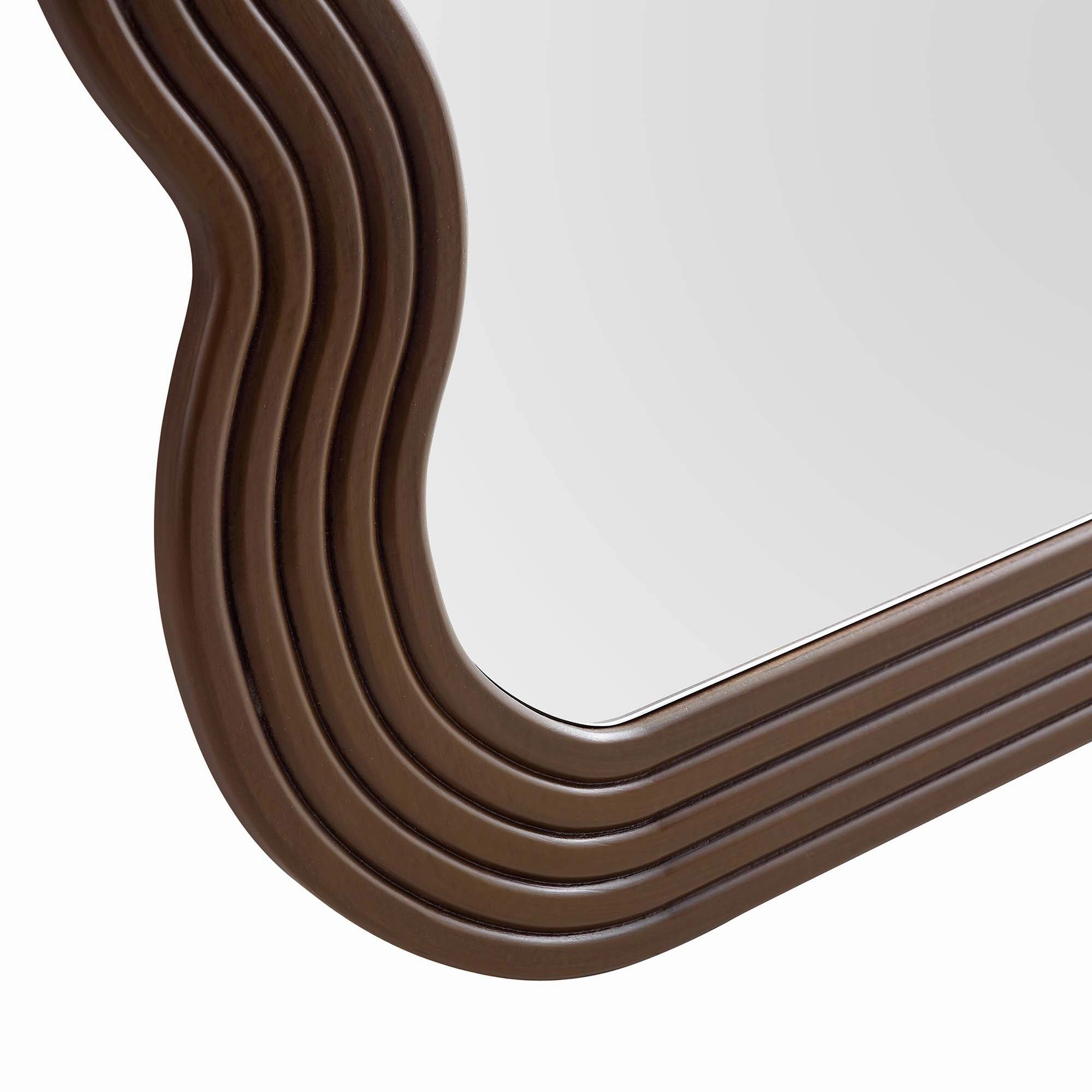 Venus Full Length Wave Mirror 180 x 100 cm, Walnut