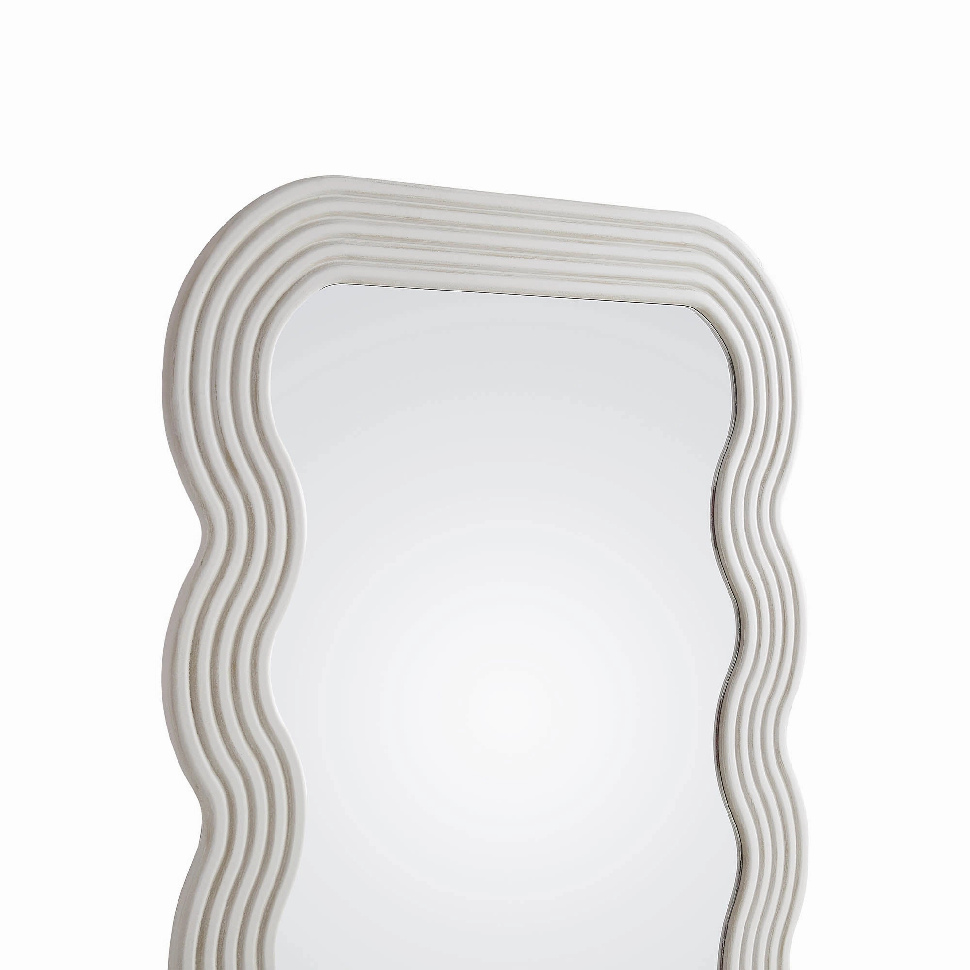 Venus Full Length Wave Mirror 180 x 100 cm, Washed White