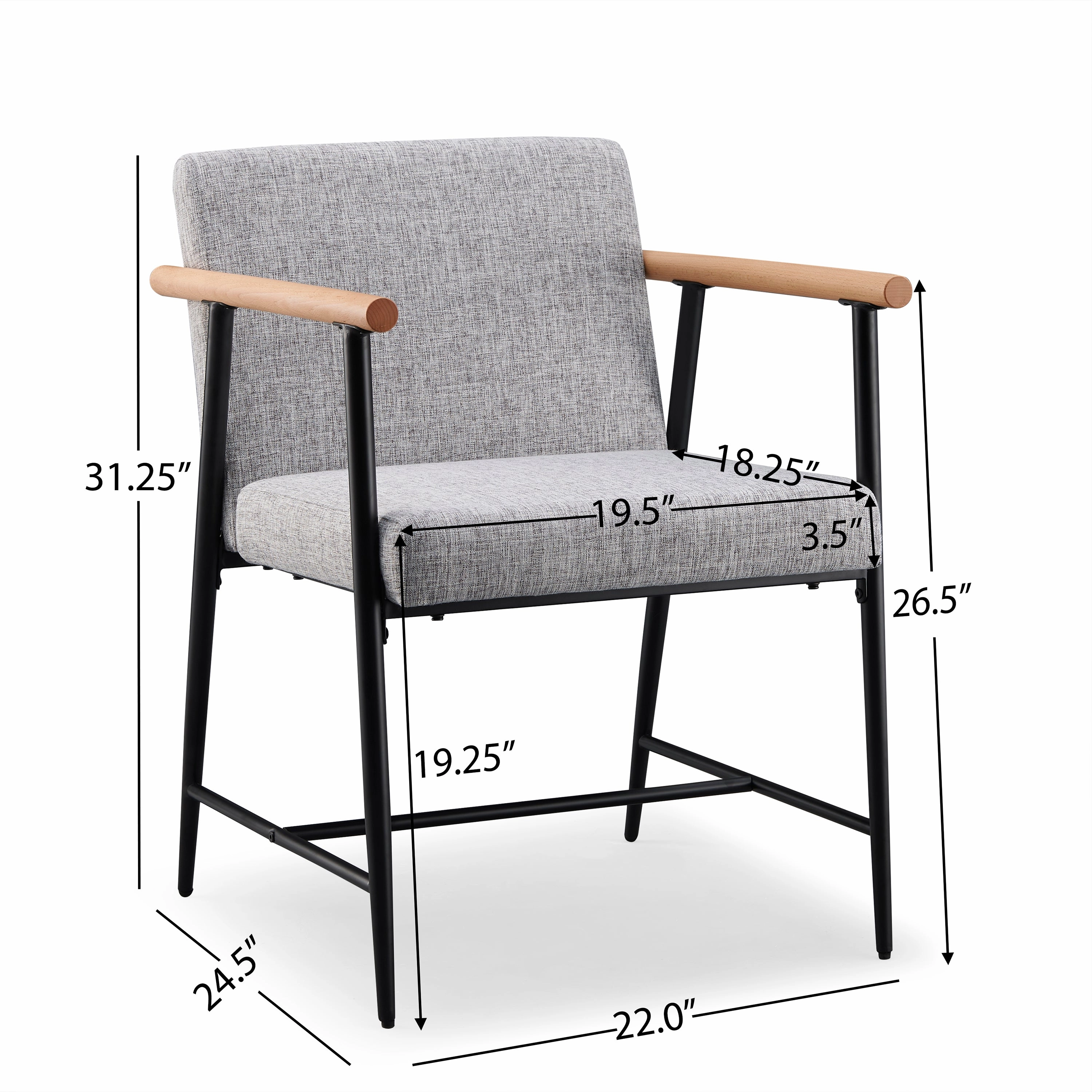Versatile Set of 2 Modern Accent Chairs  Upholstered Armchairs
