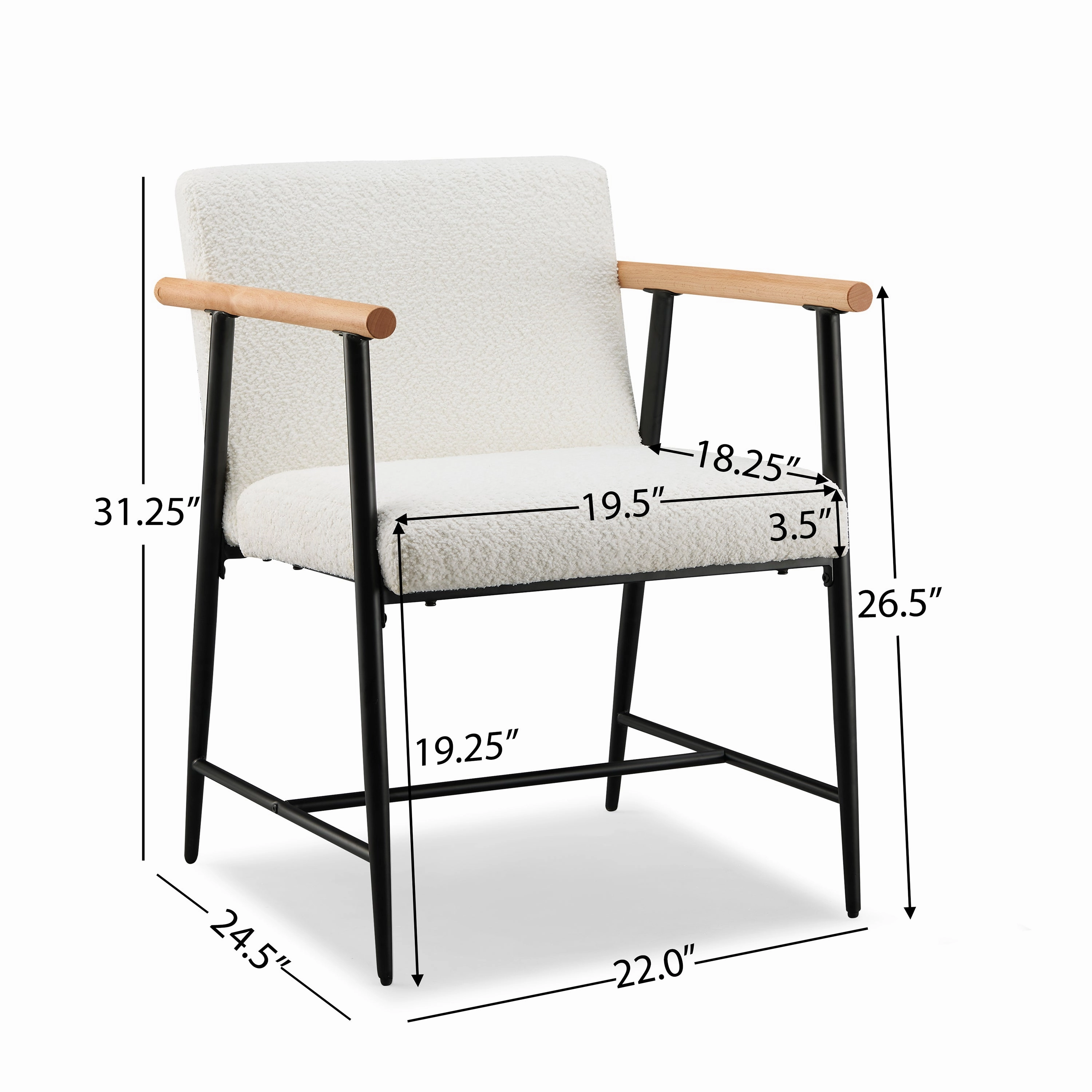 Versatile Set of 2 Modern Accent Chairs  Upholstered Armchairs