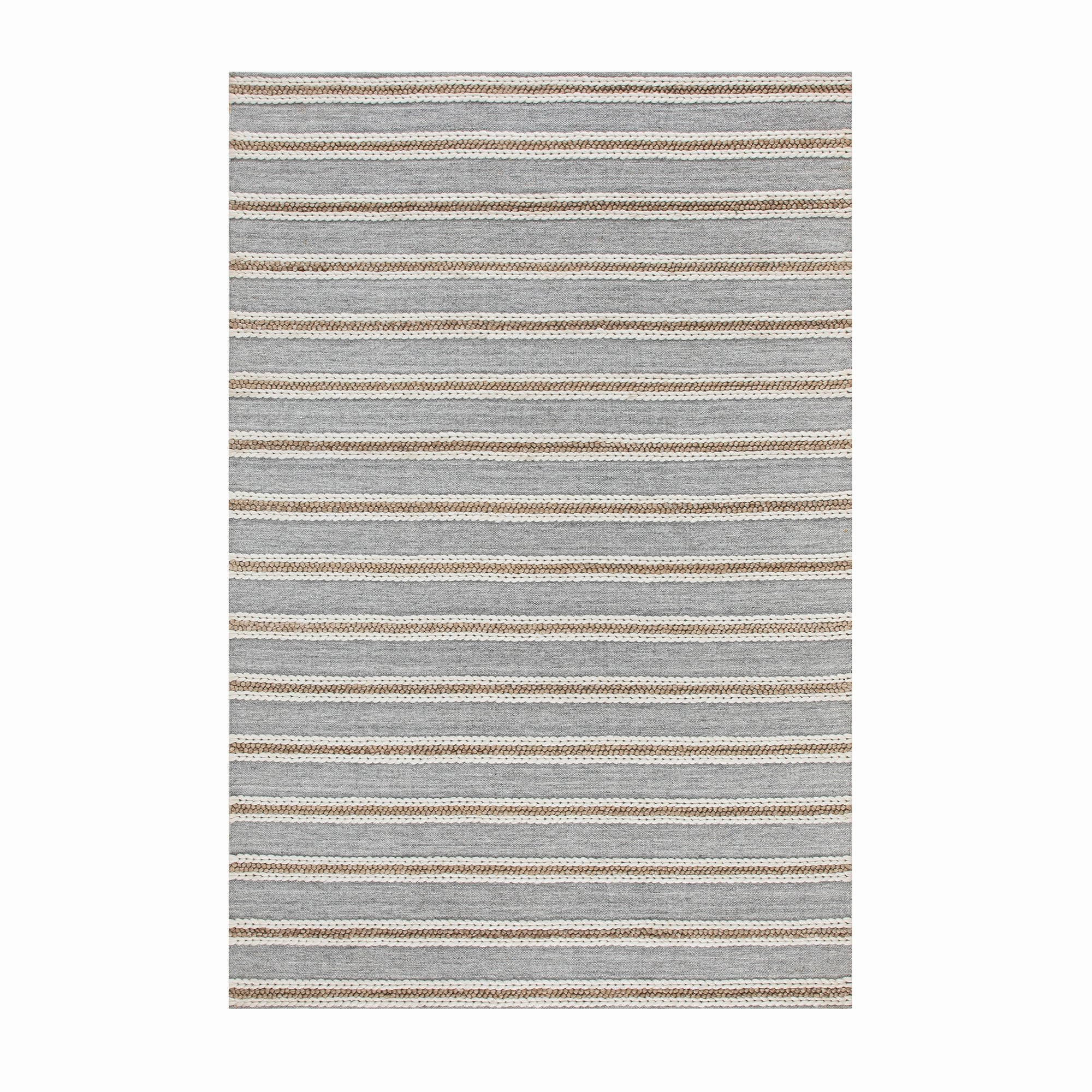 Villa Stripe Indoor Outdoor Handwoven Grey Rug