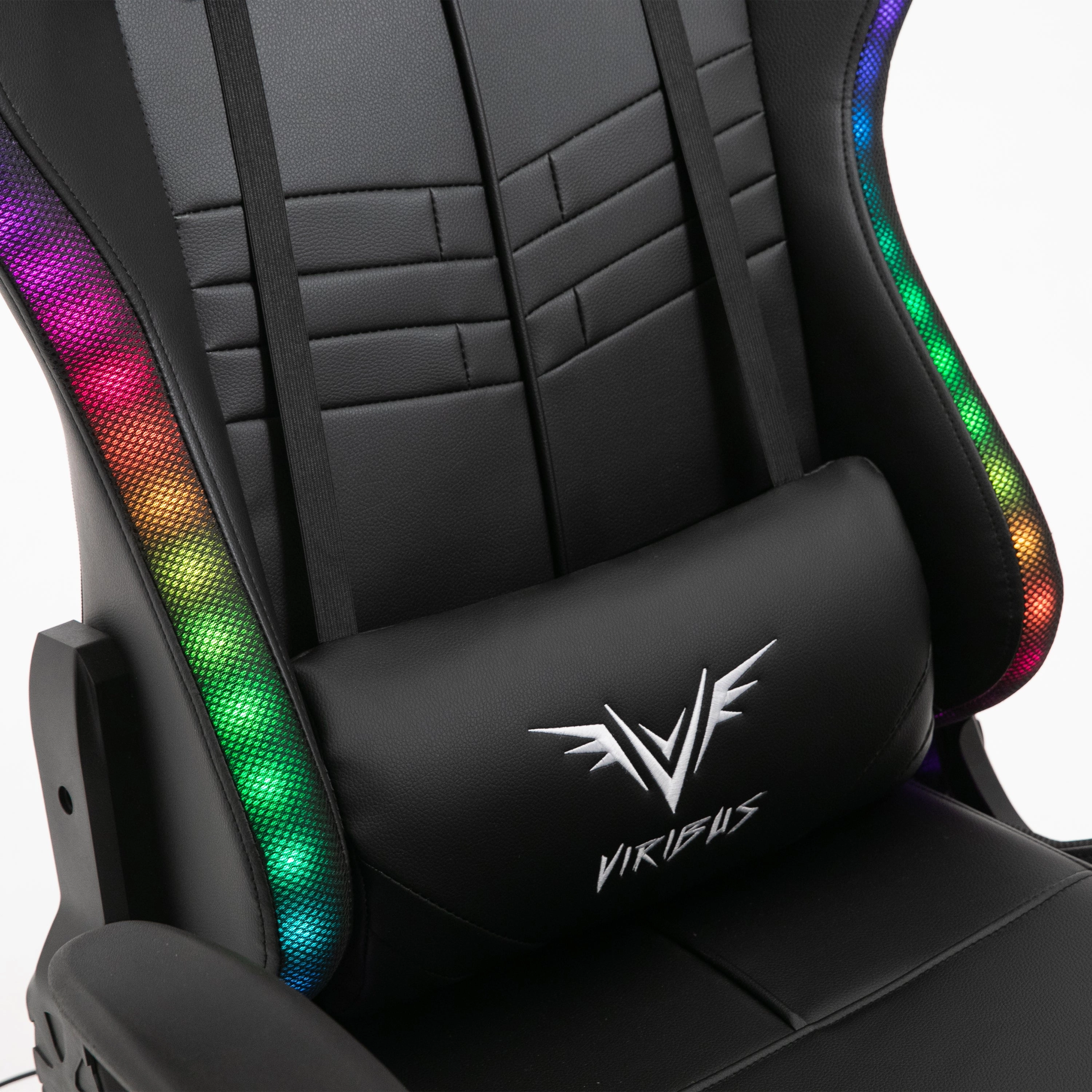 VIRIBUS X1 Office Gaming Chair with 12-Colour LED Light, Black