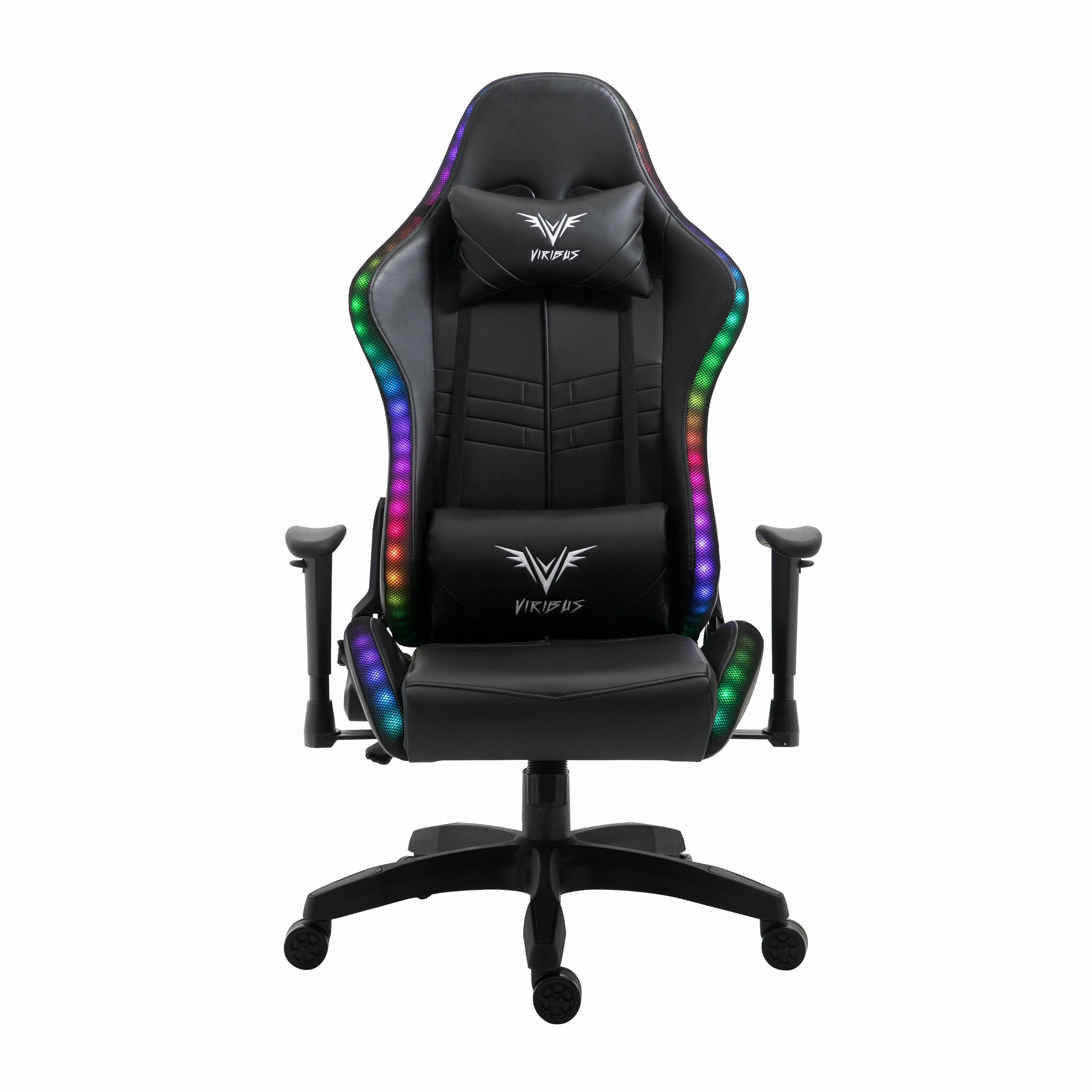 VIRIBUS X1 Office Gaming Chair with 12-Colour LED Light, Black