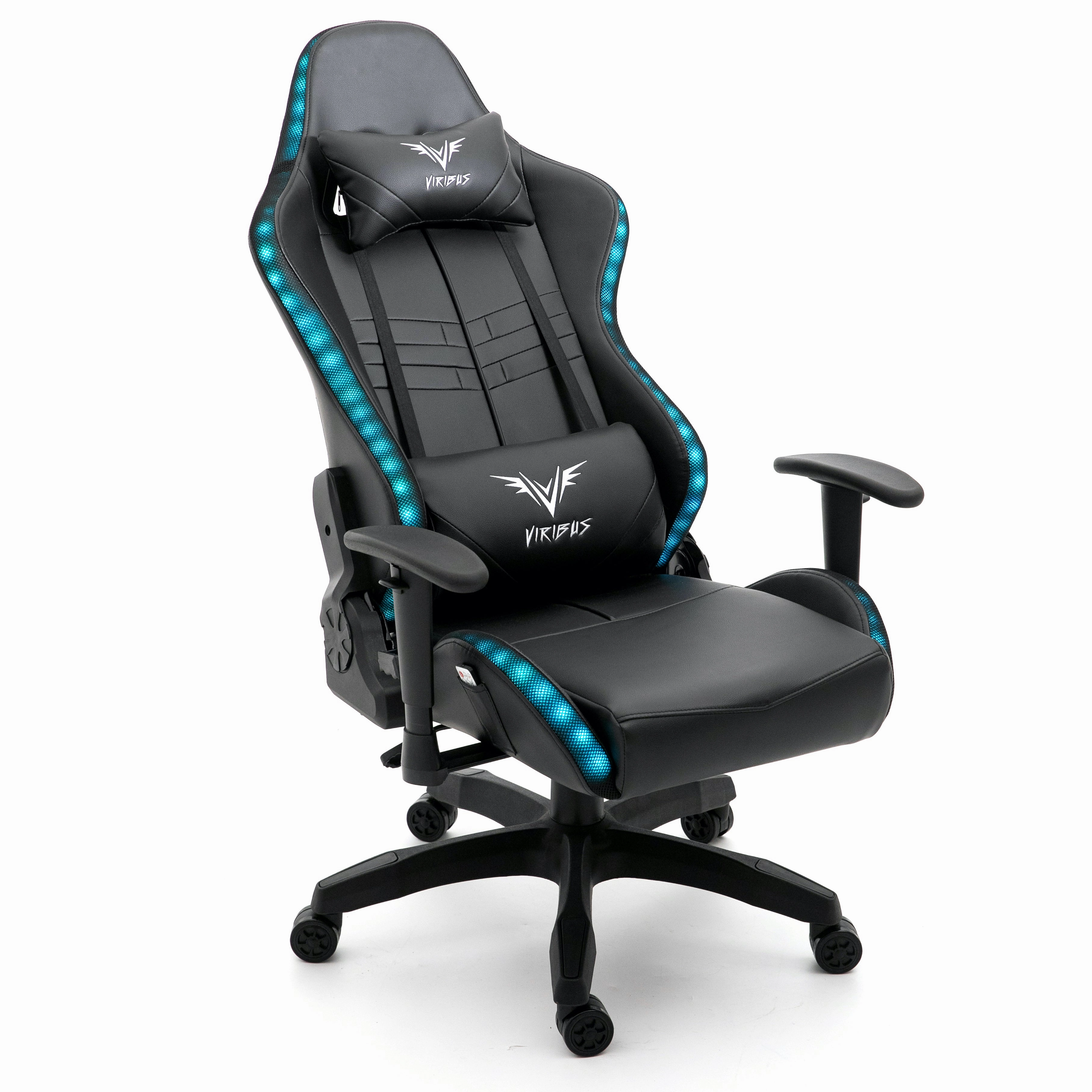 VIRIBUS X1 Office Gaming Chair with 12-Colour LED Light, Black