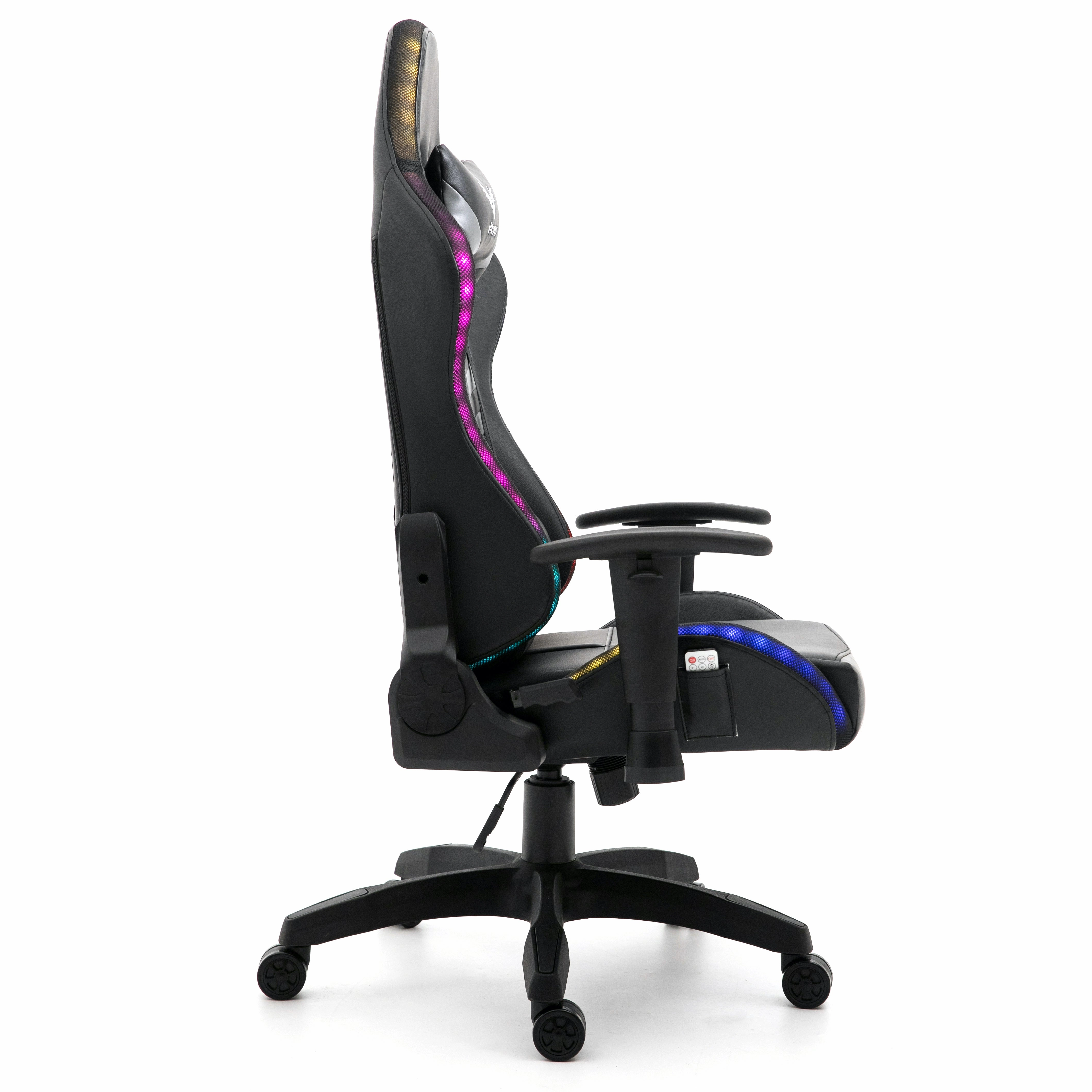VIRIBUS X1 Office Gaming Chair with 12-Colour LED Light, Black