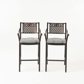 Vista Outdoor Barstool with Cushion (Set of 2) outdoor furniture, garden bench