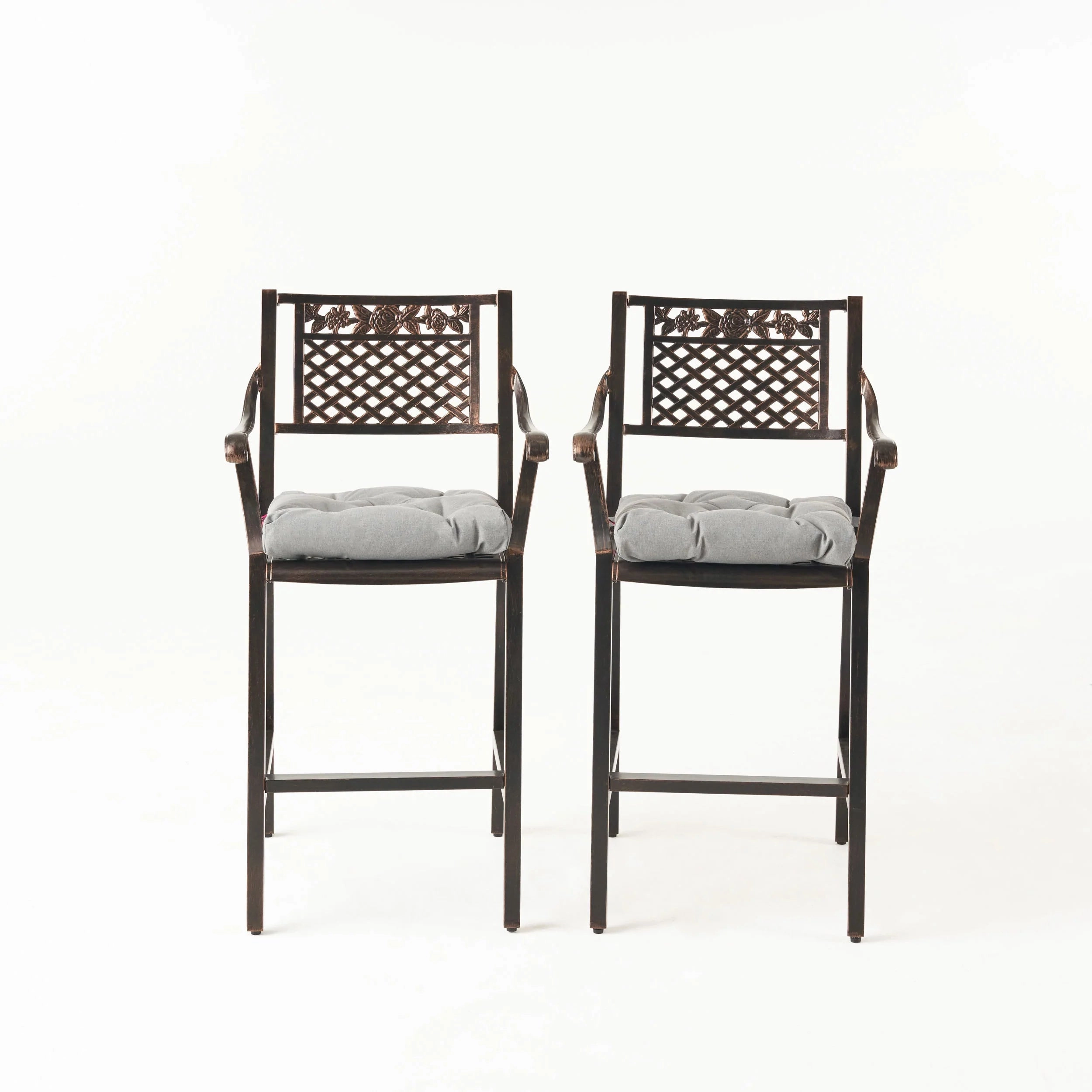 Vista Outdoor Barstool with Cushion (Set of 2) outdoor furniture, garden bench