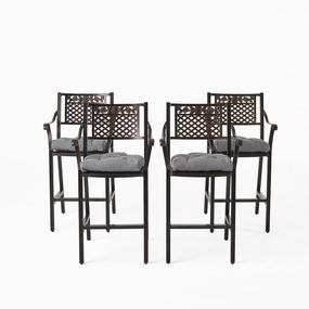 Vista Outdoor Barstool with Cushion (Set of 4) outdoor furniture, garden bench